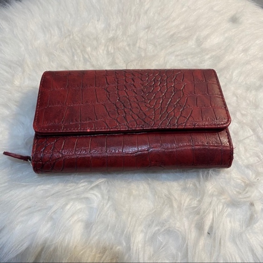 Red Snakeskin Vintage Large Wallet